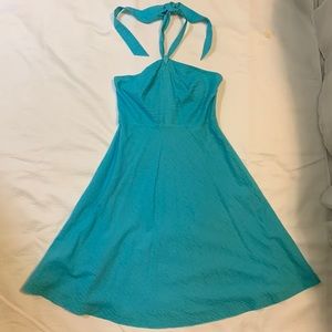 J. Crew textured halter dress